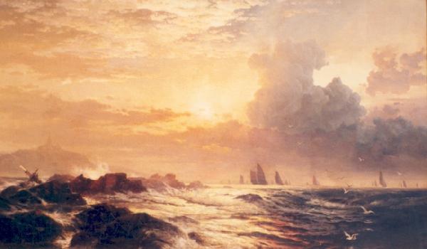 Edward Moran Yachting at Sunset